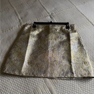 J.Marie Elegant Gold and Silver metallic floral Brocade Skirt, size M.